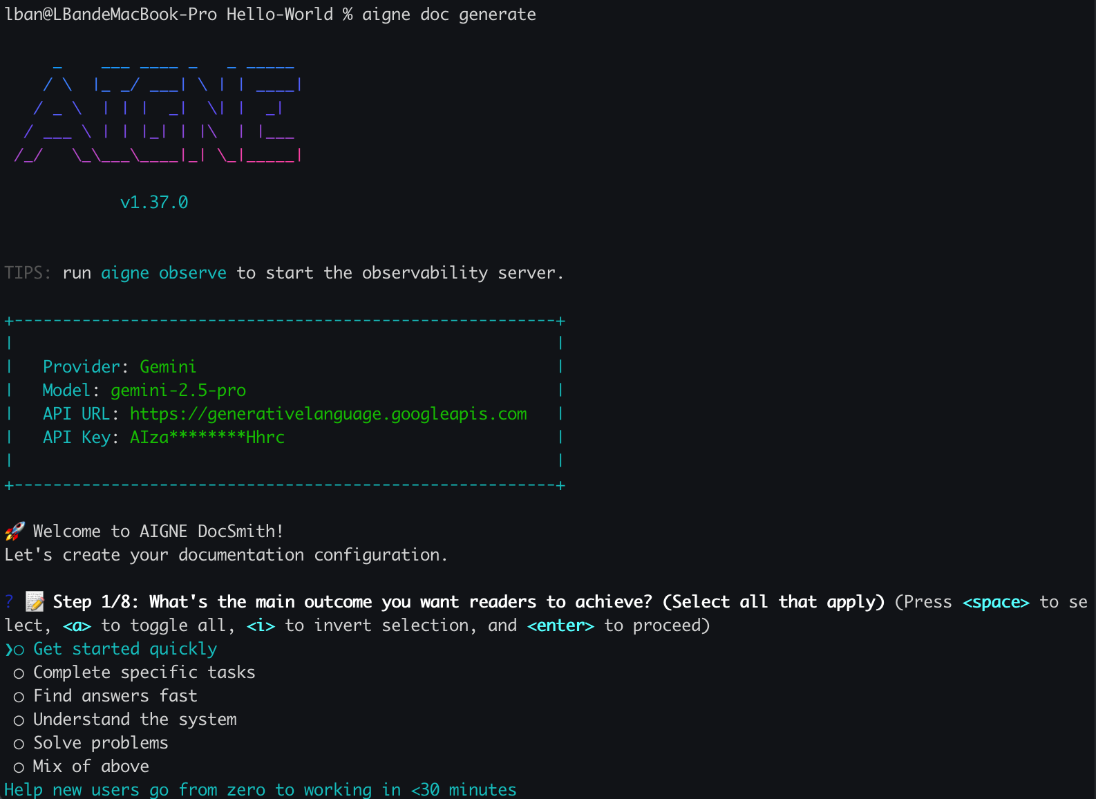首次執行 generate
|
|
17
|
+
![首次執行 generate 指令會觸發設定精靈